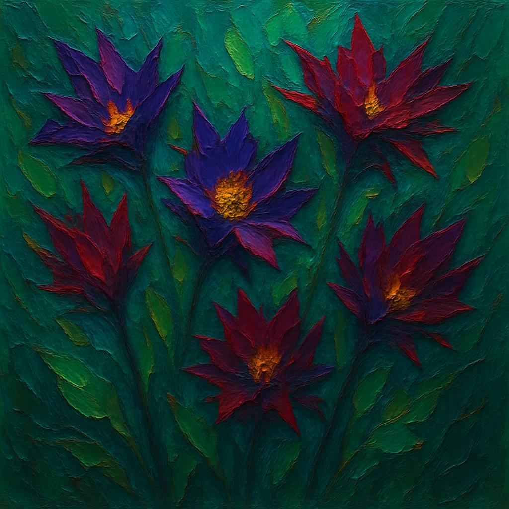 Blumen auf Leinwand